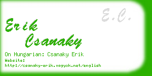 erik csanaky business card